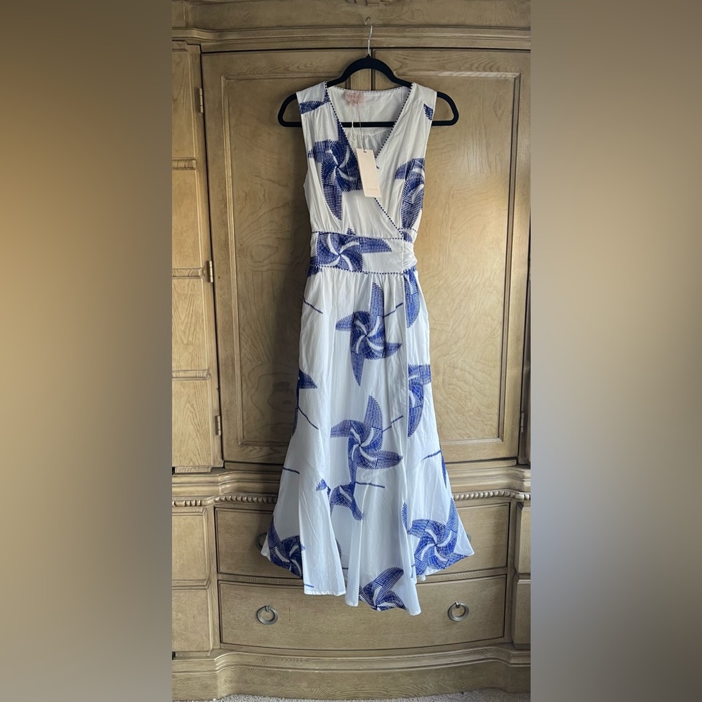 CIEBON🔥 Kaiden Embroidered Tie Belt Maxi Wrap Dress - Picture 3 of 13